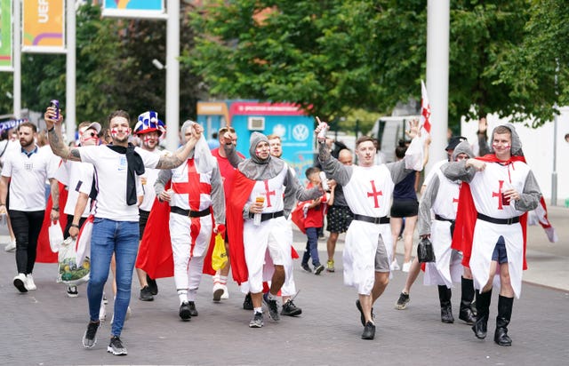 England fans outside Wembley ahead of the Euro 2020 final