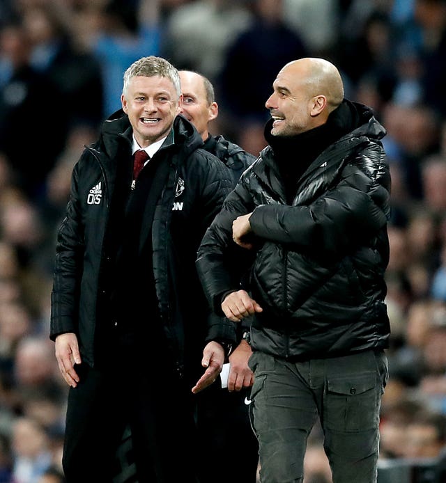 Guardiola (right) has high regard for United boss Ole Gunnar Solskjaer