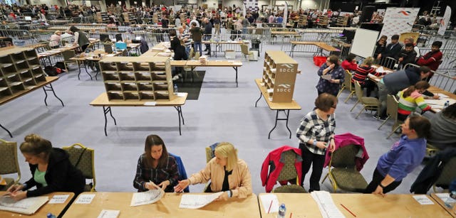 Counting continues in the local election at the City West convention centre in Dublin