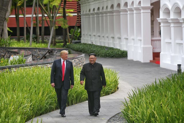 Then-US president Donald Trump and North Korean leader Kim Jong-un