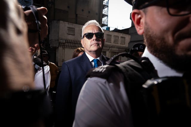 Former BBC broadcaster Huw Edwards arriving at Westminster Magistrates’ Court 