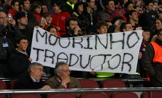 Jose Mourinho was scorned as the 'translator' by Barcelona fans (Nick Potts/PA)