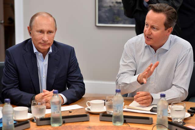 David Cameron and Vladimir Putin