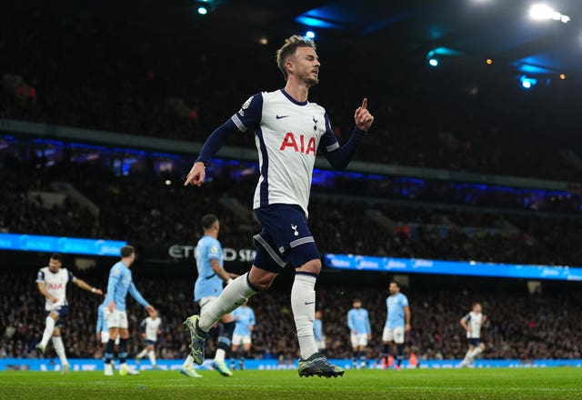 James Maddison put Spurs on course for victory at the Etihad Stadium