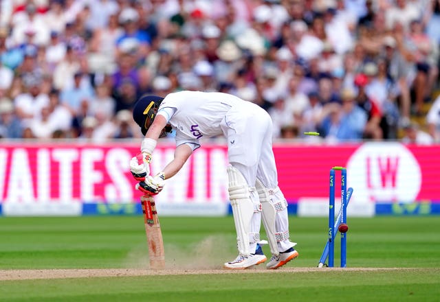 Pope was castled by a superb ball from Pat Cummins in the second innings at Edgbaston.