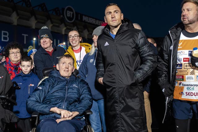 Kevin Sinfield with Doddie Weir ahead of the Ultra 7 in 7 Challenge on November 13 (PA)
