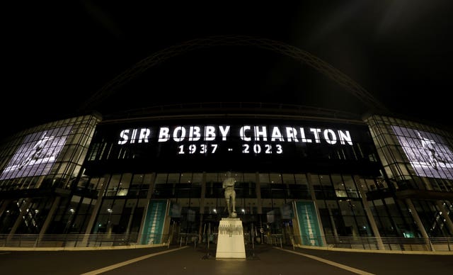 Sir Bobby Charlton tribute at Wembley