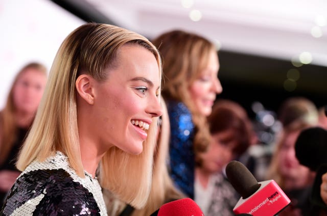 Margot Robbie chats to reporters (Ian West/PA)