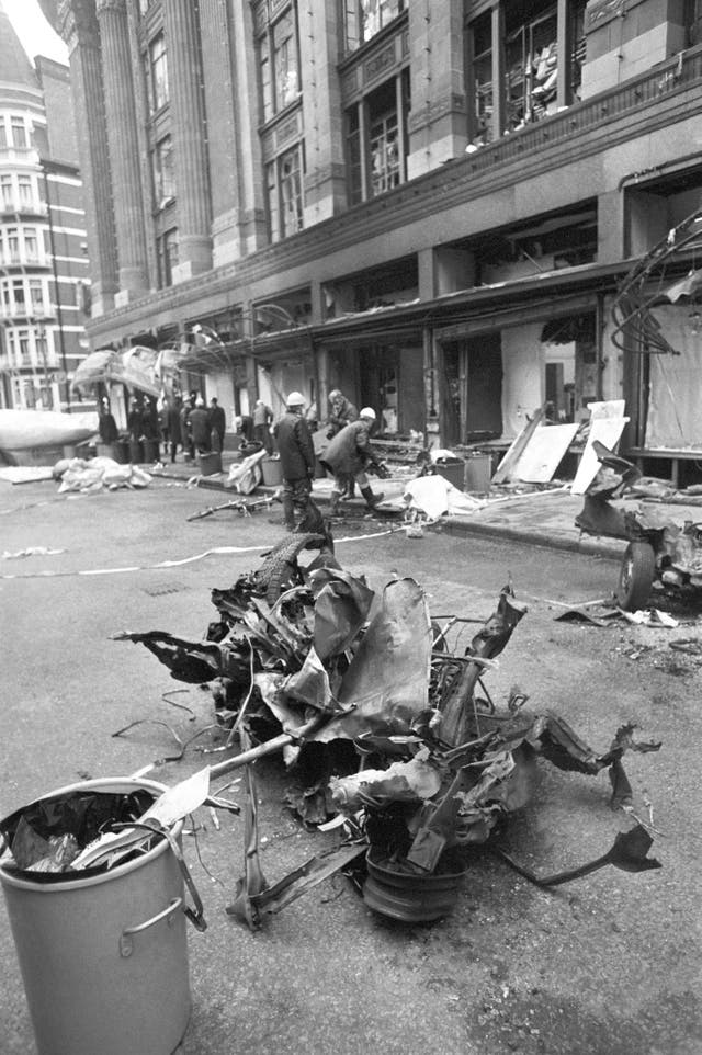 British Crime – Terrorism – The IRA – Harrods Car Bomb – London – 1983
