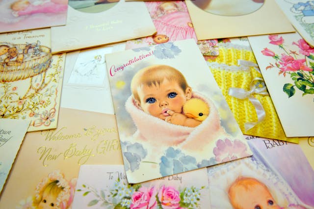 Cards sent to the parents of Louise Brown from around the world (Ben Birchall/PA)