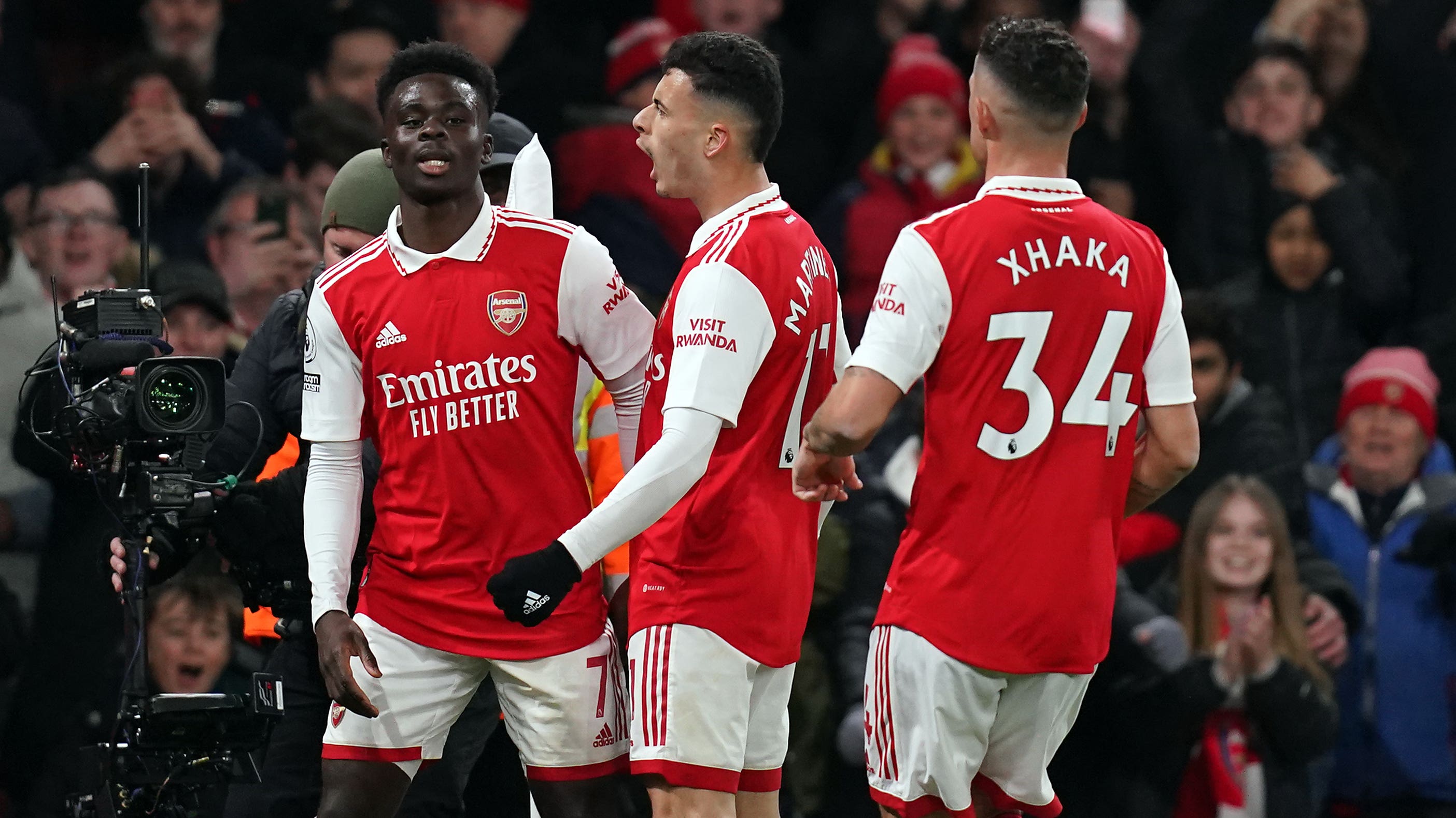 Gabriel Martinelli struck twice for Arsenal (John Walton/PA)