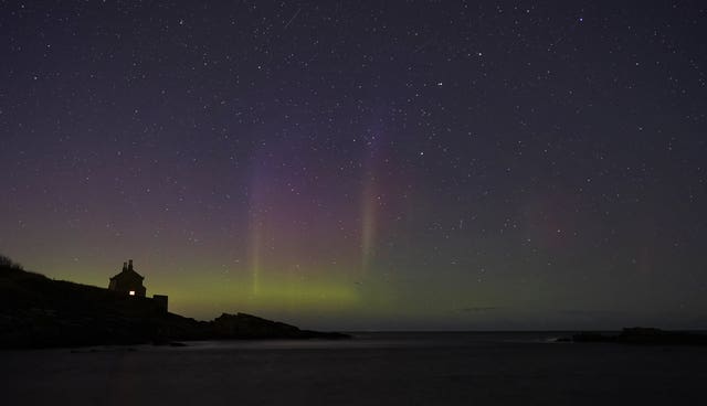 The Northern Lights dance across the sky at Howick on the Northumberland coast on Friday night. Picture date: Friday February 4, 2022