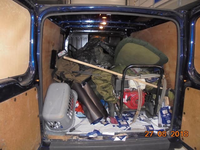 A view inside the van where the family were discovered 