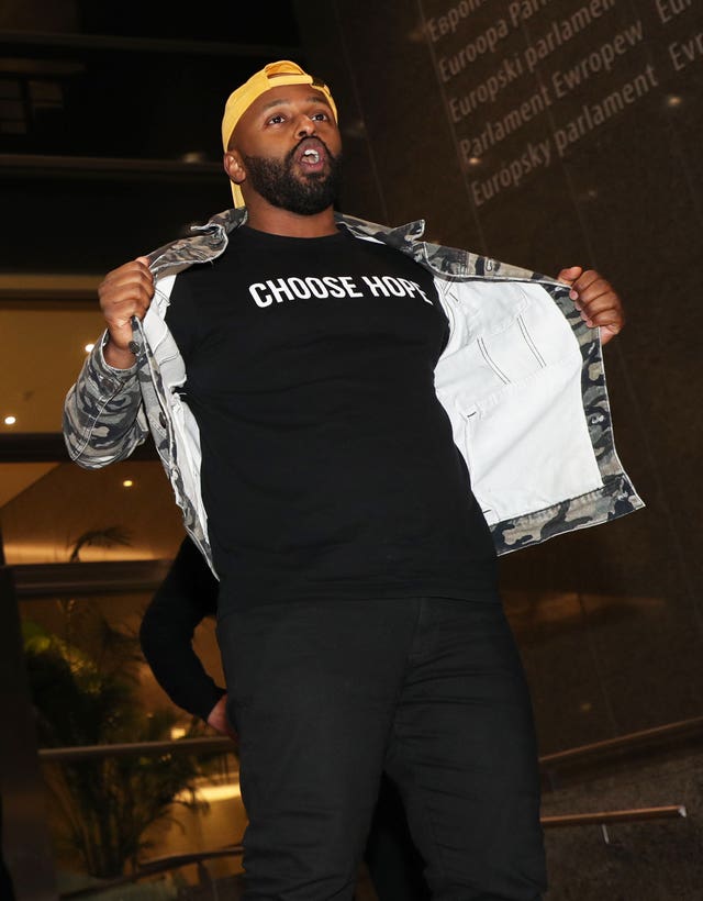 Green Party MEP Magid Magid leaves the European Parliament in Brussels for the last time
