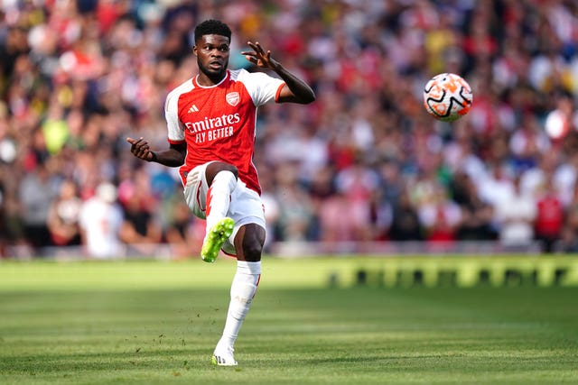Arsenal’s Thomas Partey in action