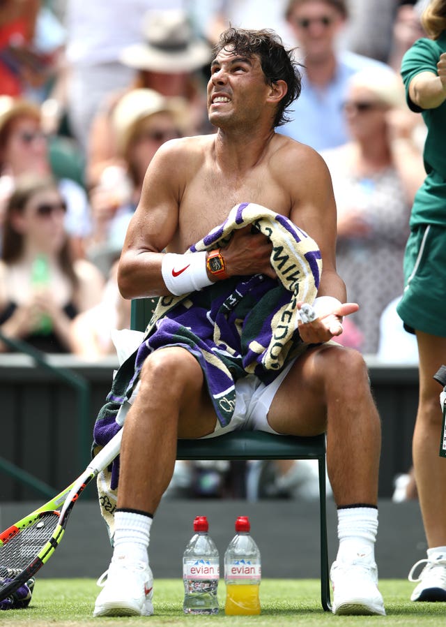 Rafael Nadal was pulled up over a change of shirt