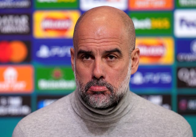 Pep Guardiola during a press conference