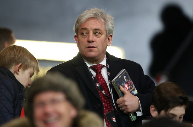 John Bercow at an Arsenal match