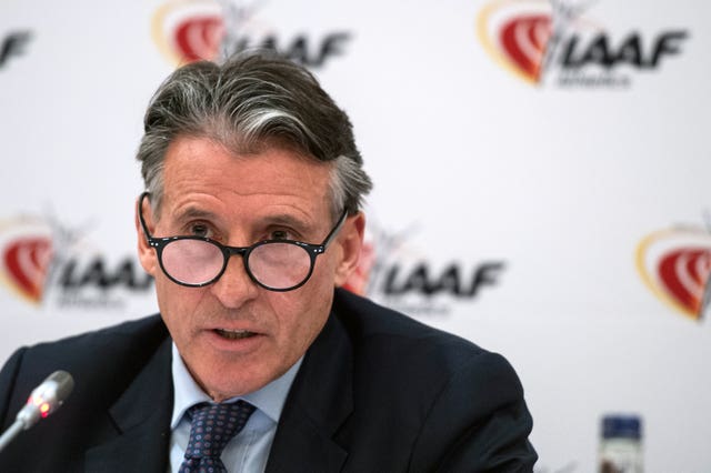 Lord Coe during a London Marathon press conference.