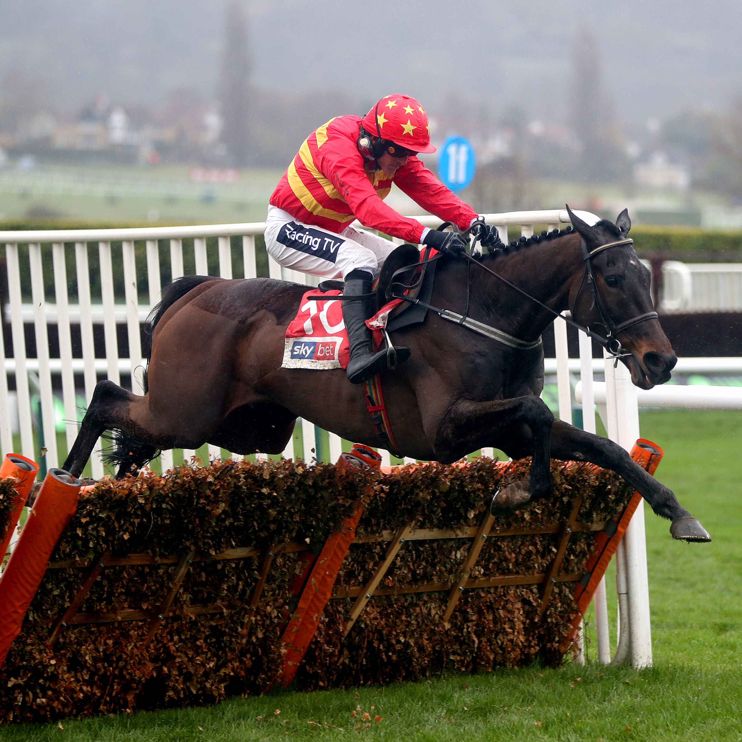 Klassical Dream and Ruby Walsh on their way to victory in the Supreme Novices' Hurdle