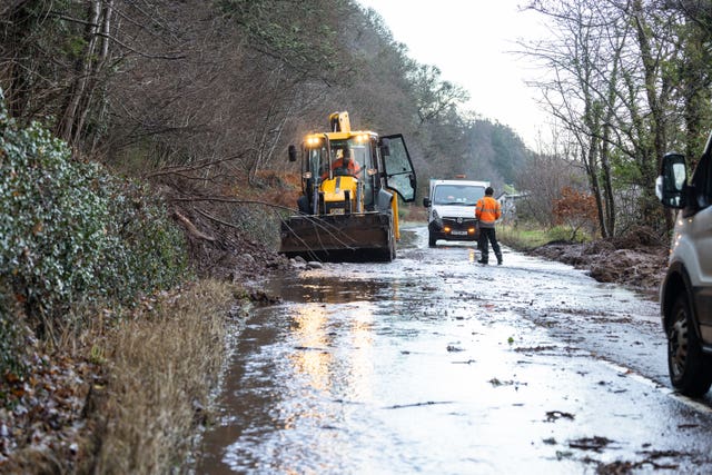 Landslide on the A832