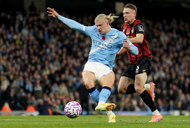 Erling Haaland scores City's first goal 