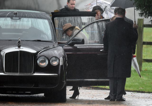 The Countess of Wessex leaves after the service 