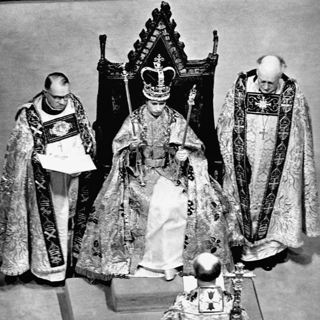Queen Elizabeth II wearing the St Edward's Crown (PA)