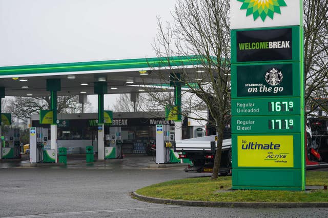 BP petrol station at Warwick Services