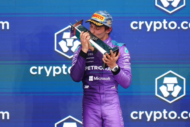 Kimi Antonelli celebrates