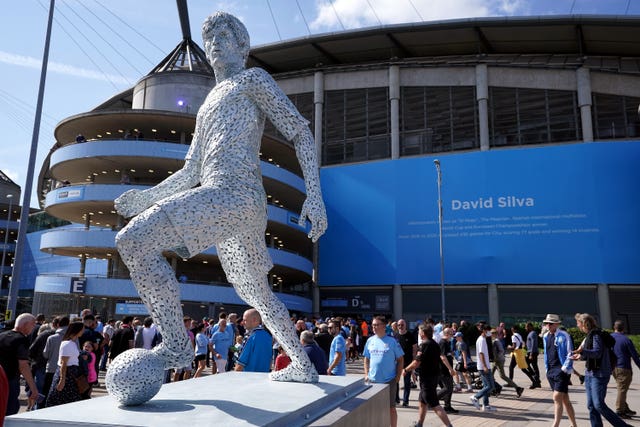 A new statue of Manchester City's former player David Silva