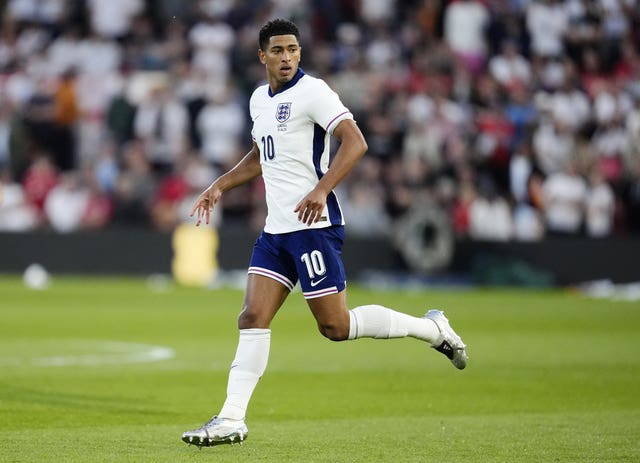 England’s Jude Bellingham during a friendly match