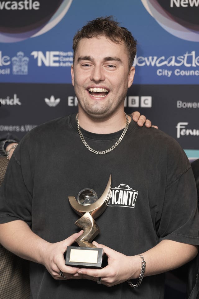 Sam Fender after winning the 2025 Mercury Music Prize