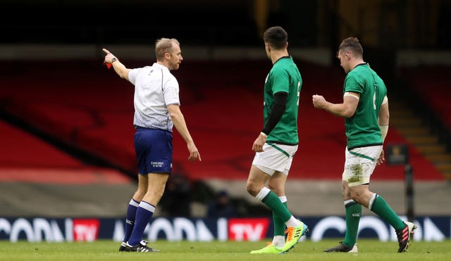 O'Mahony, right, was sent off in this Six Nations opener against Wales (David Davies/PA)