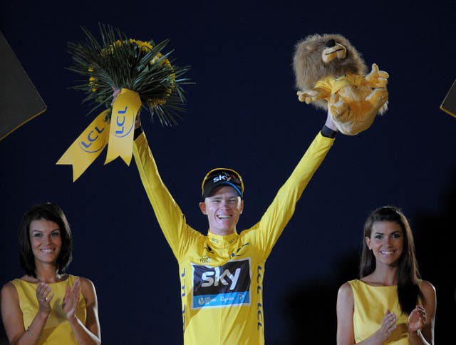 The Team Sky rider celebrates his first Tour victory in 2013