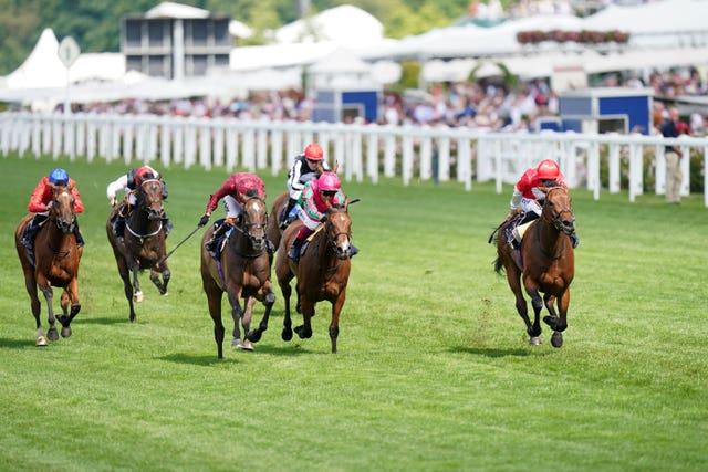 Rogue Millennium (right) on her way to Royal Ascot glory