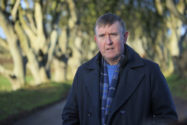 DUP councillor Mervyn Storey at the Dark Hedges in Co Antrim