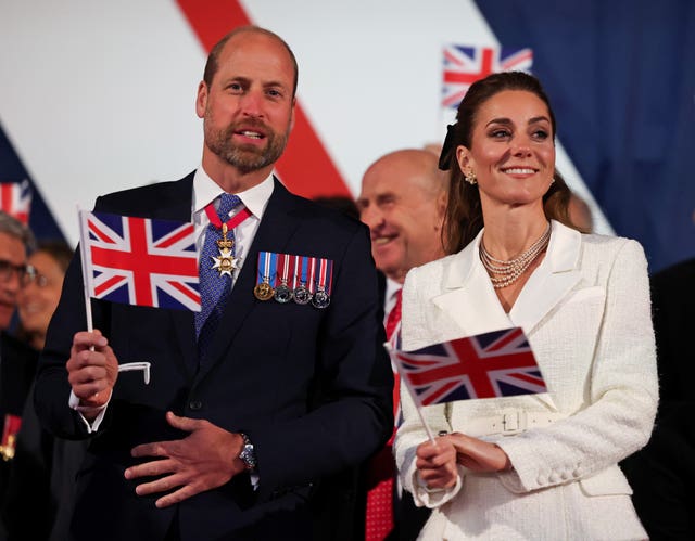 The Prince and Princess of Wales at the finale of the VE Day 80 celebrations 