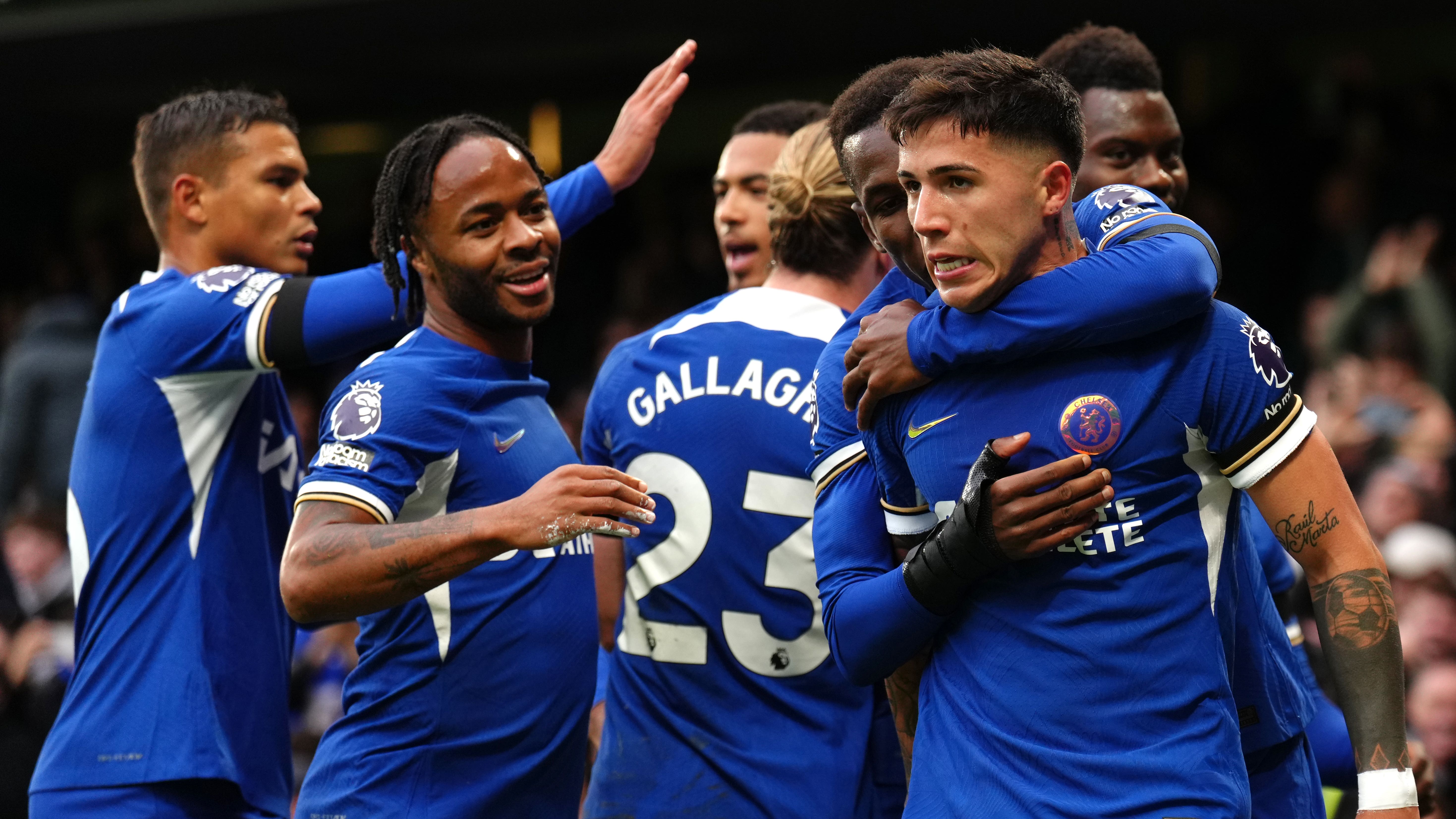 Enzo Fernandez scored twice as Chelsea defeated Brighton 3-2 at Stamford Bridge (John Walton/PA)