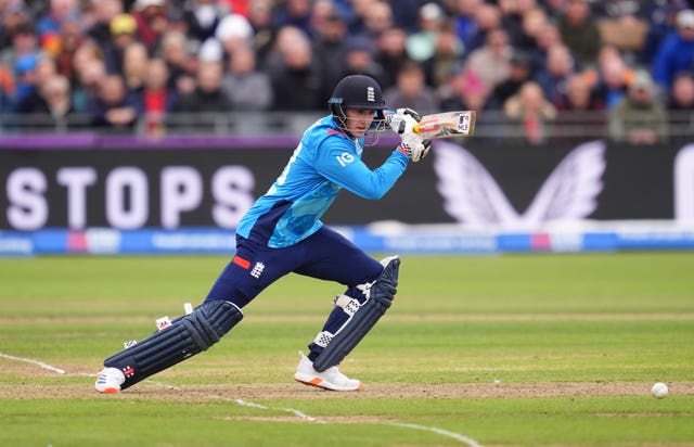 Harry Brook bats for England in an ODI against Australia