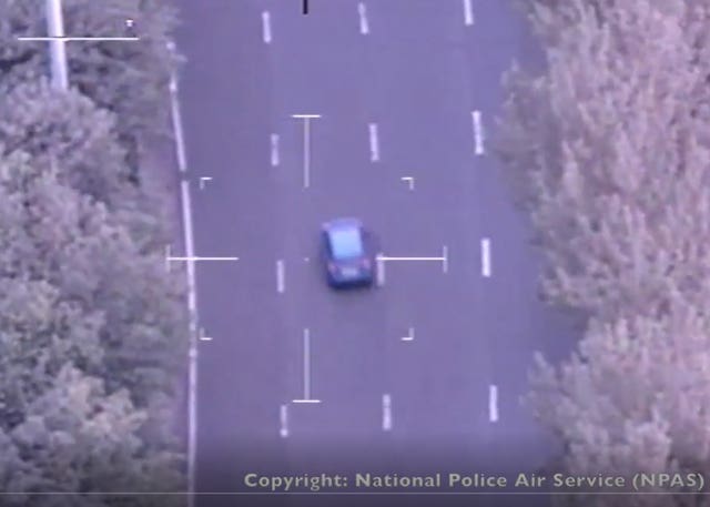 Helicopter footage of police pursuit