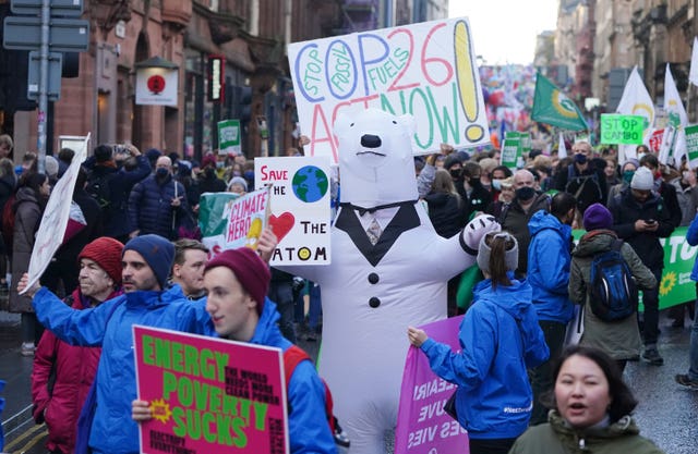 Climate protesters in Glasgow