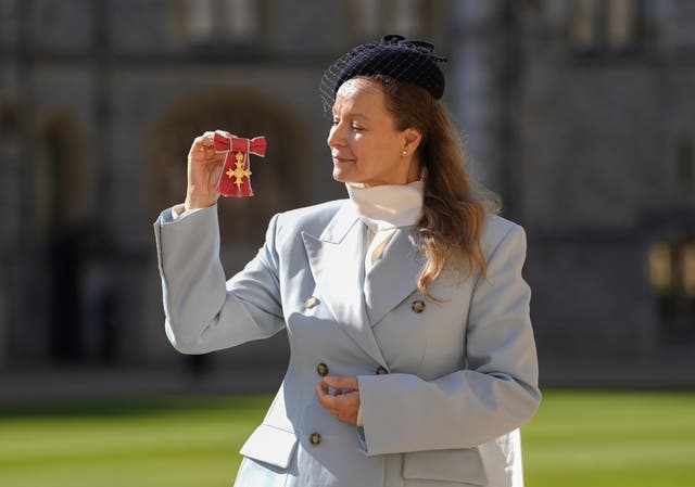 Samantha Morton after being made an Officer of the Order of the British Empire at an investiture ceremony at Windsor Castle, Berkshire.