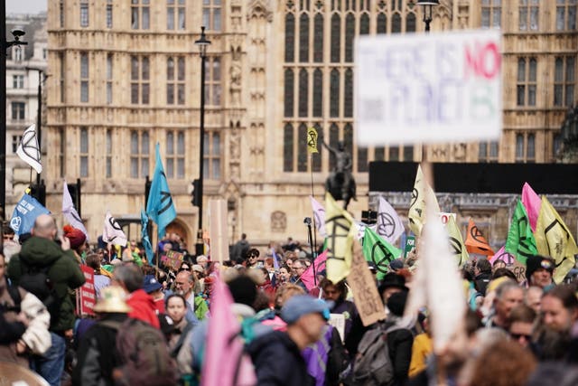 Climate protesters in London (Jordan Pettitt/PA)