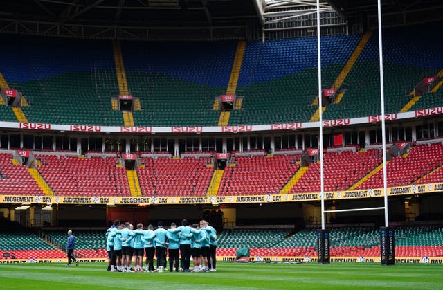 England in their last training session before facing Wales