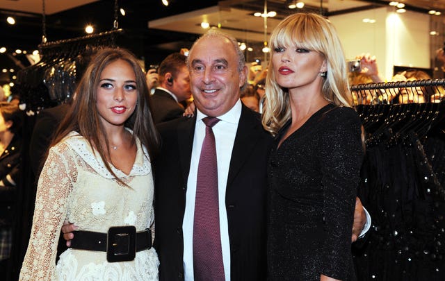 Kate Moss with Sir Philip Green and his daughter Chloe