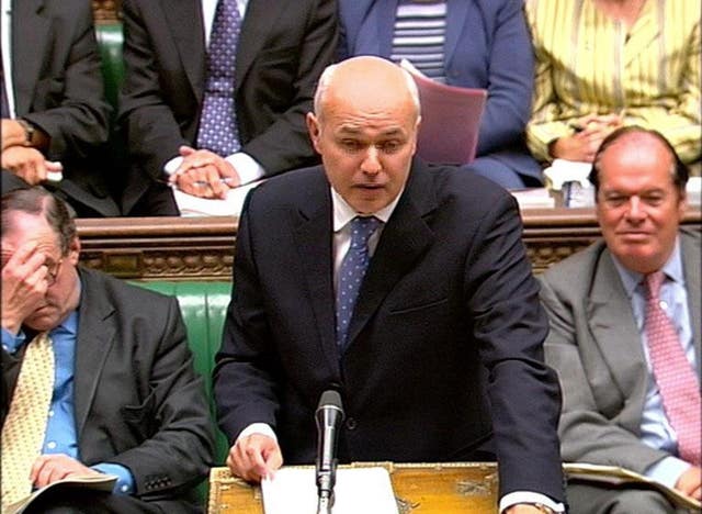 Leader of the opposition Iain Duncan Smith pictured during Prime Minister’s Questions on September 10 2003 (PA)