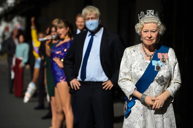 Wax figures, including Prime Minister Boris Johnson and the Queen (Kirsty O'Connor/PA)