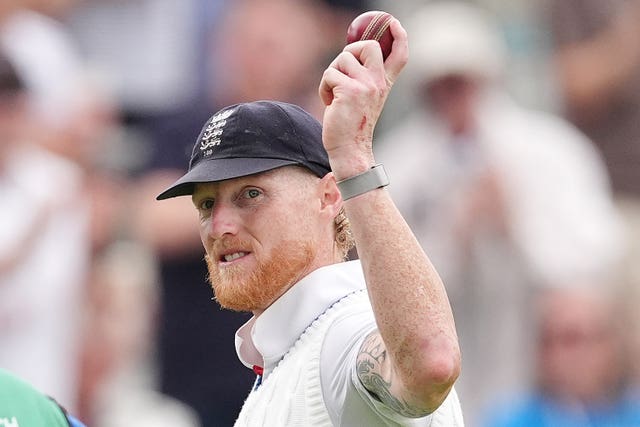 Stokes holds the ball aloft