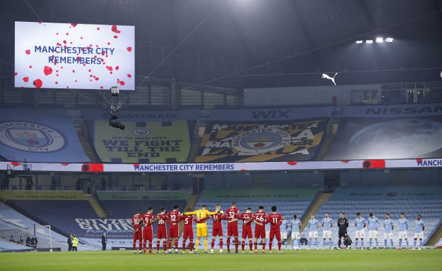 There was a minute's silence before every Premier League match to mark Remembrance Sunday 